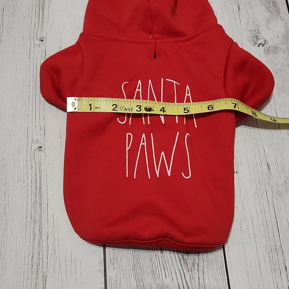 NWT Rae Dunn Santa Paws XS Hoodie Dog coat
